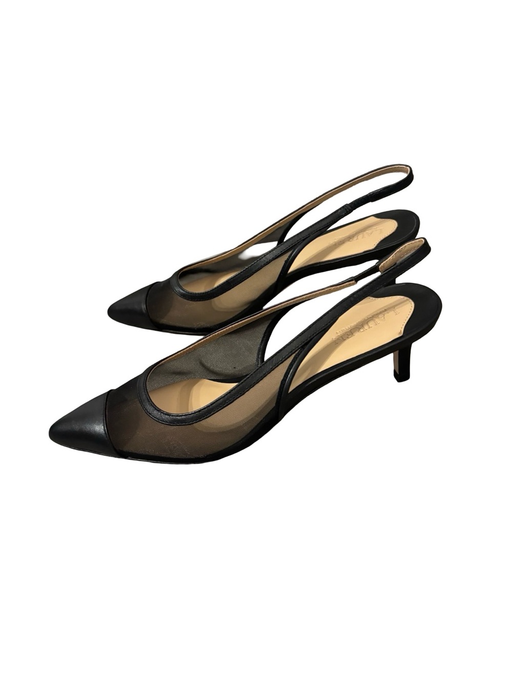 Lauren Ralph Lauren Lolah Black Quiet Luxury Strappy Kitten-Heel Sandals Size 6B